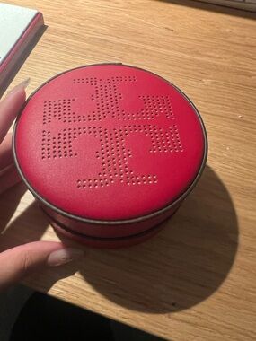 Tory Burch Red Round Jewelry Case